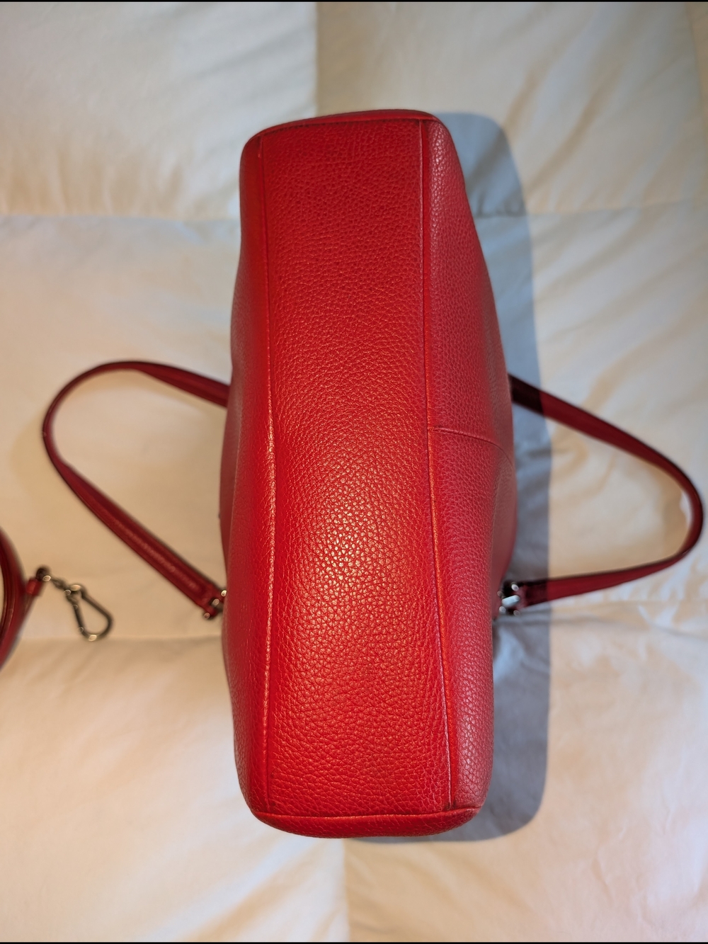 Coach Prairie 2-Way Cherry Red Pebbled Leather Handbag - Picture 9 of 15